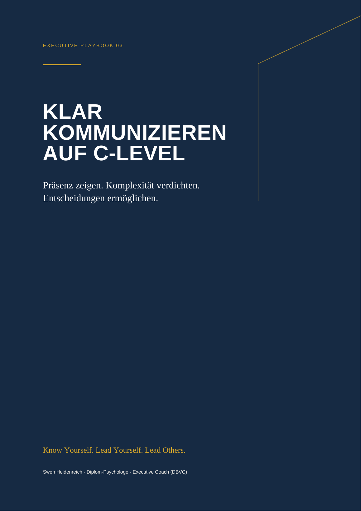 Cover des Executive Playbooks Klar kommunizieren auf C-Level